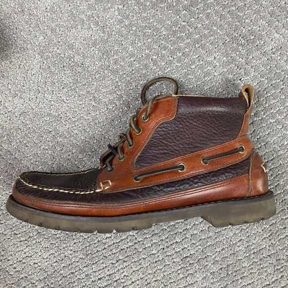 LL Bean Allagash Bison Chukka Boots Men's 9 D Brown Leather 0FCH1 OFCH1 - Picture 5 of 16